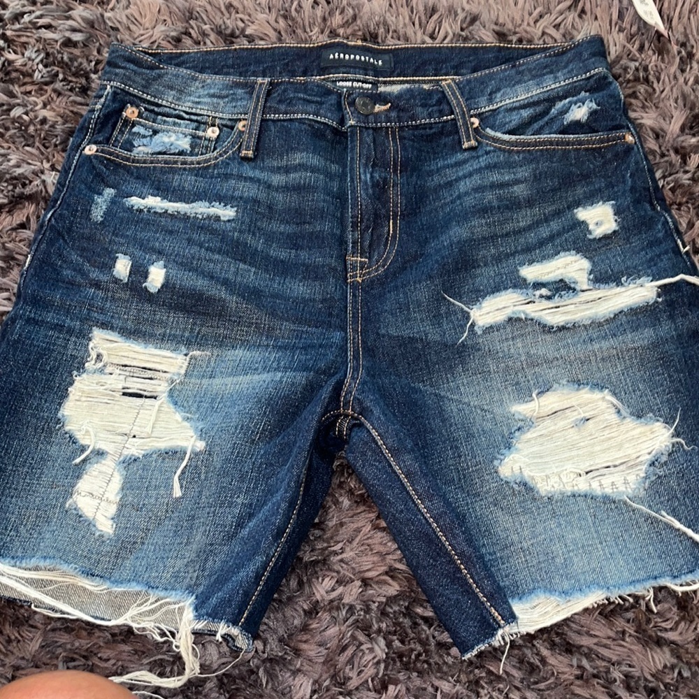 Aeropostale  loose cut- off denim shorts size 32.  Like new condition.